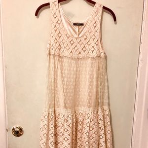 Lace cream shift dress~